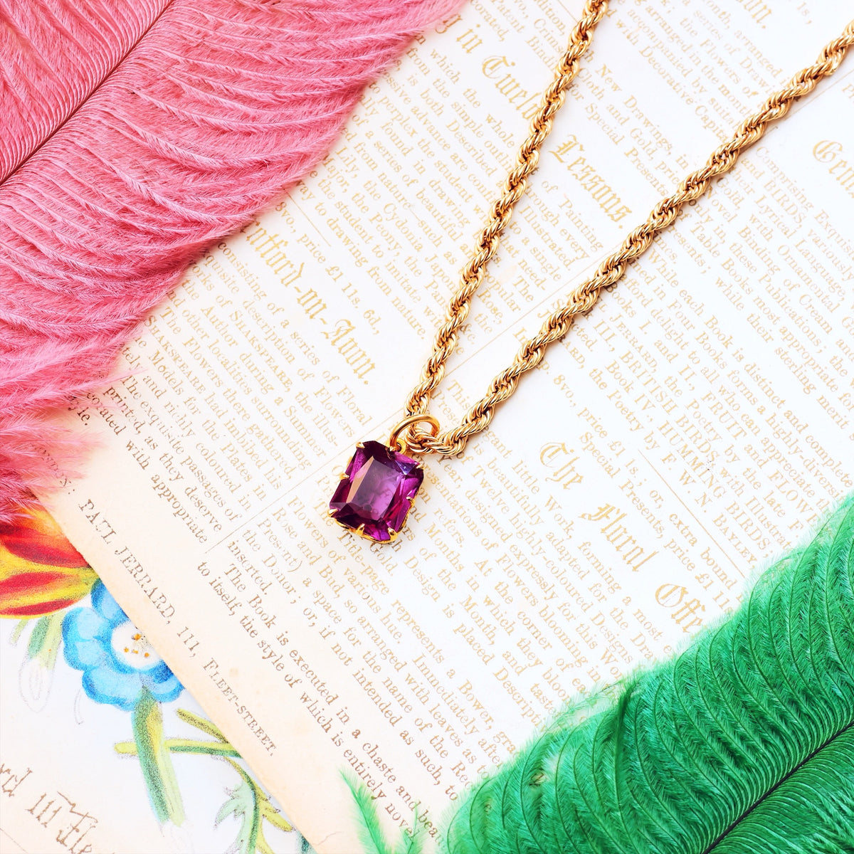 Boldly Purple! Vintage 1980's Synthetic Alexandrite Pendant