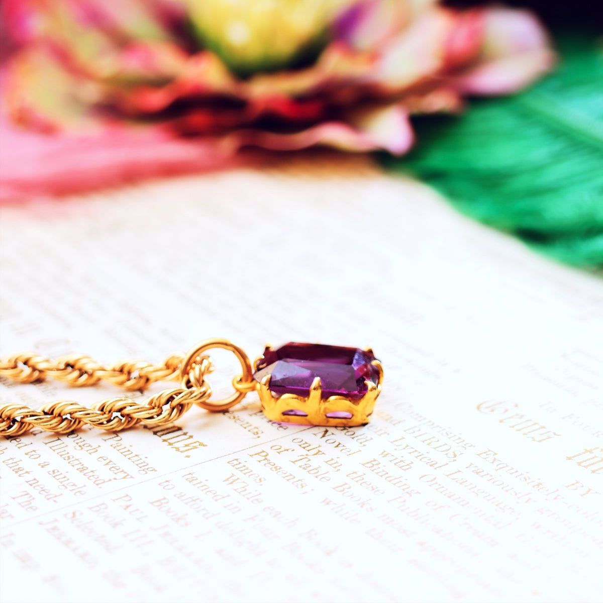 Boldly Purple! Vintage 1980's Synthetic Alexandrite Pendant