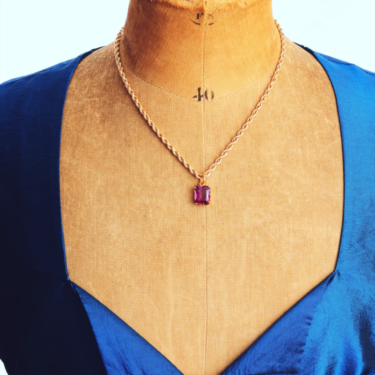 Boldly Purple! Vintage 1980's Synthetic Alexandrite Pendant