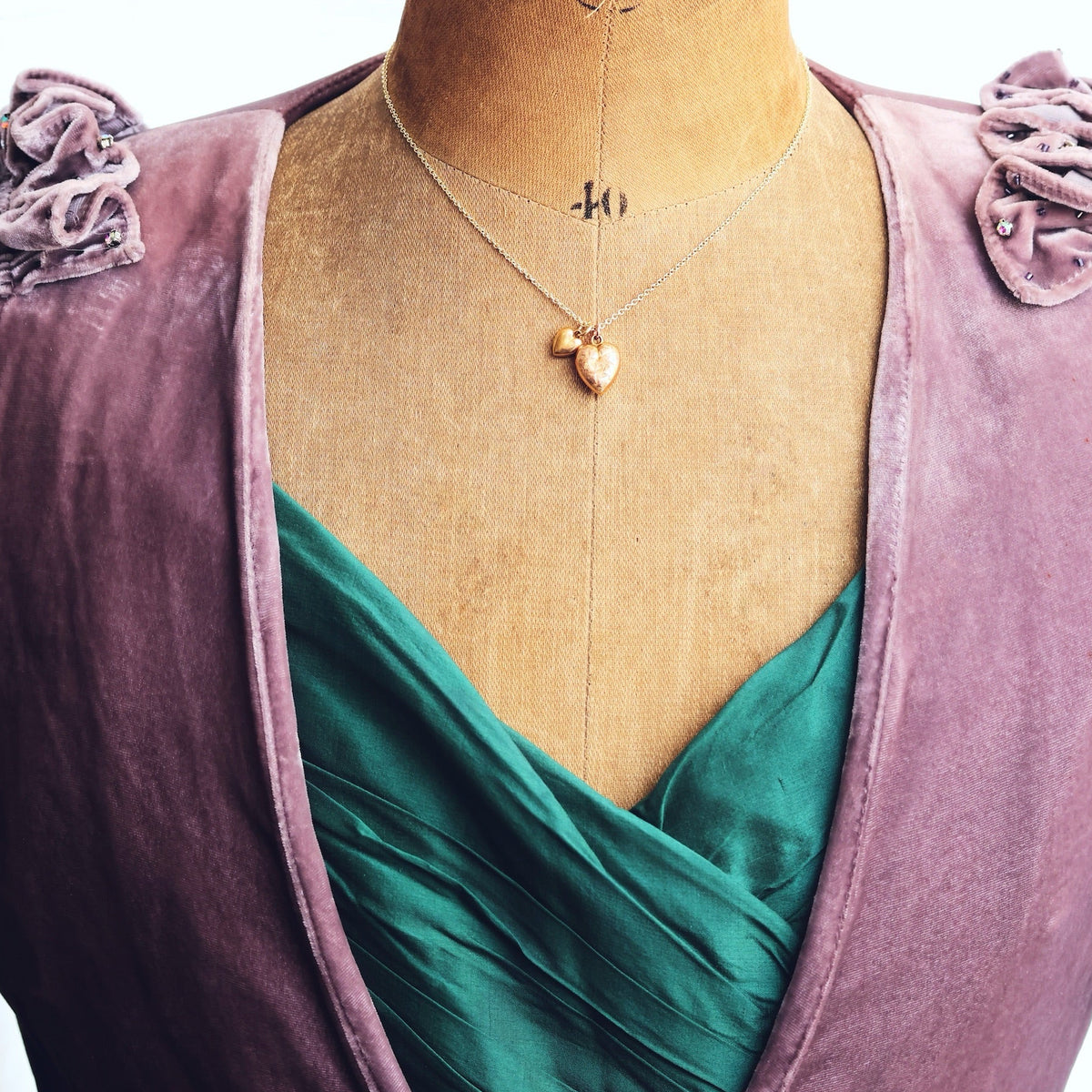 Twin Hearts! 9ct Gold Puffy Heart Pendant