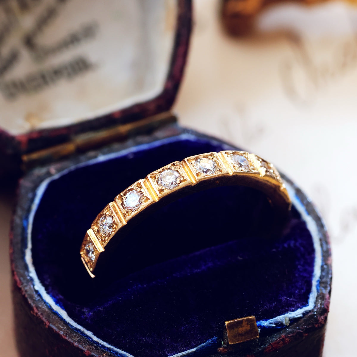 Vintage 9ct Gold & Diamond Half Eternity Ring