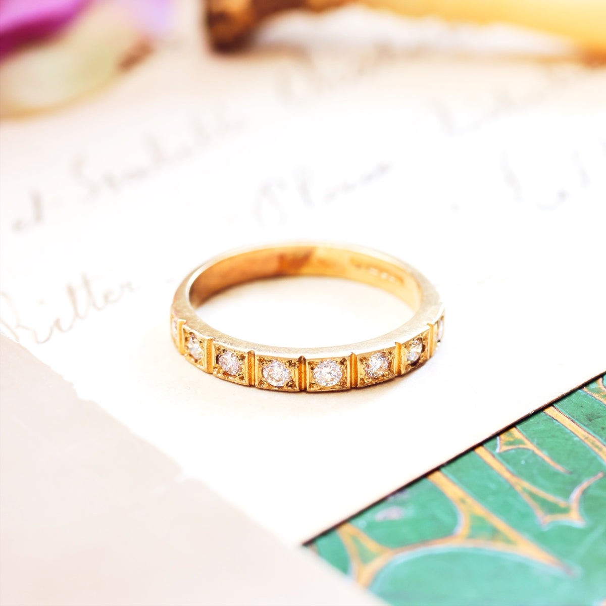 Vintage Date 1982 Diamond Half Eternity Ring