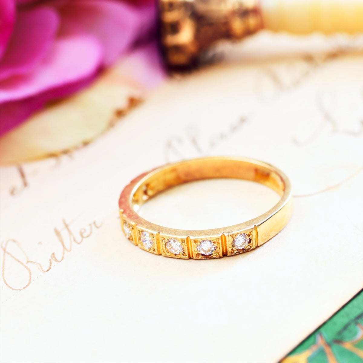 Vintage Date 1982 Diamond Half Eternity Ring