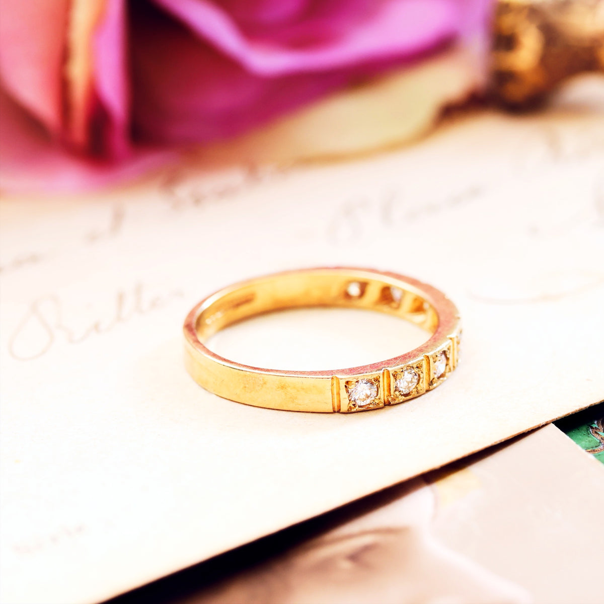 Vintage Date 1982 Diamond Half Eternity Ring