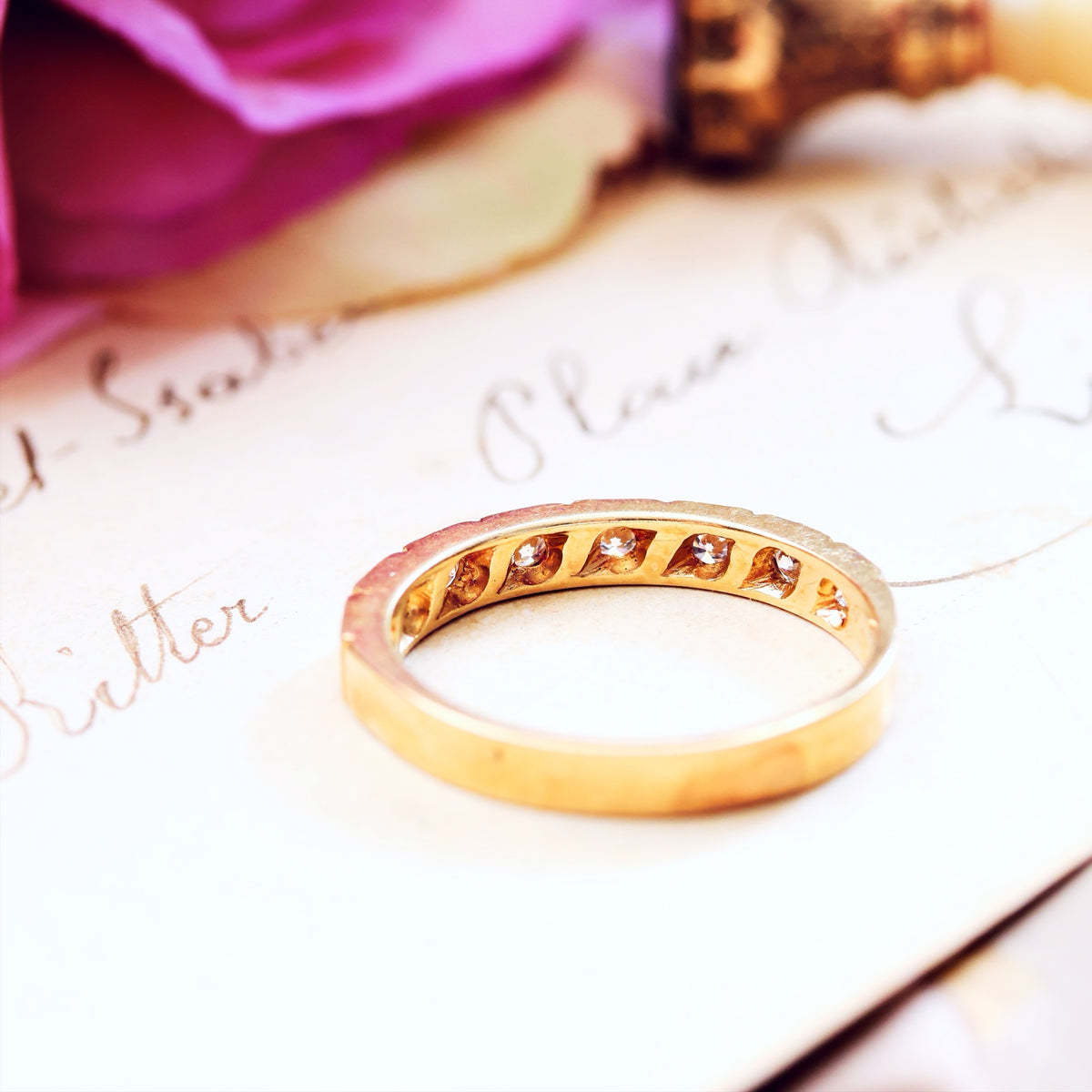 Vintage Date 1982 Diamond Half Eternity Ring
