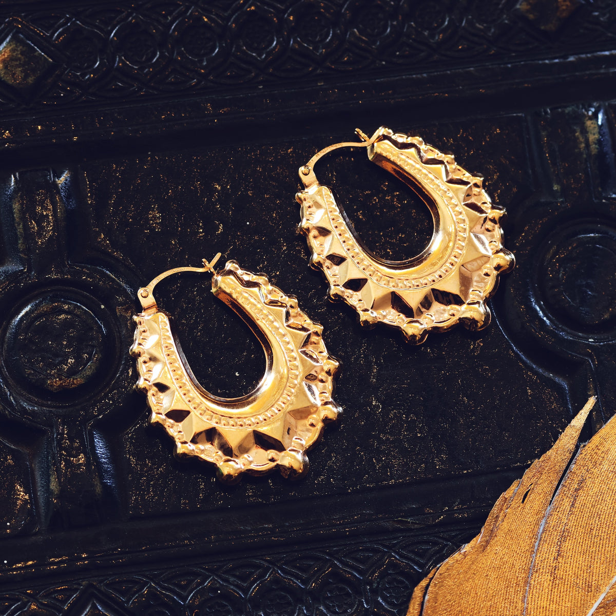 Vintage 9ct Gold Creole Earrings
