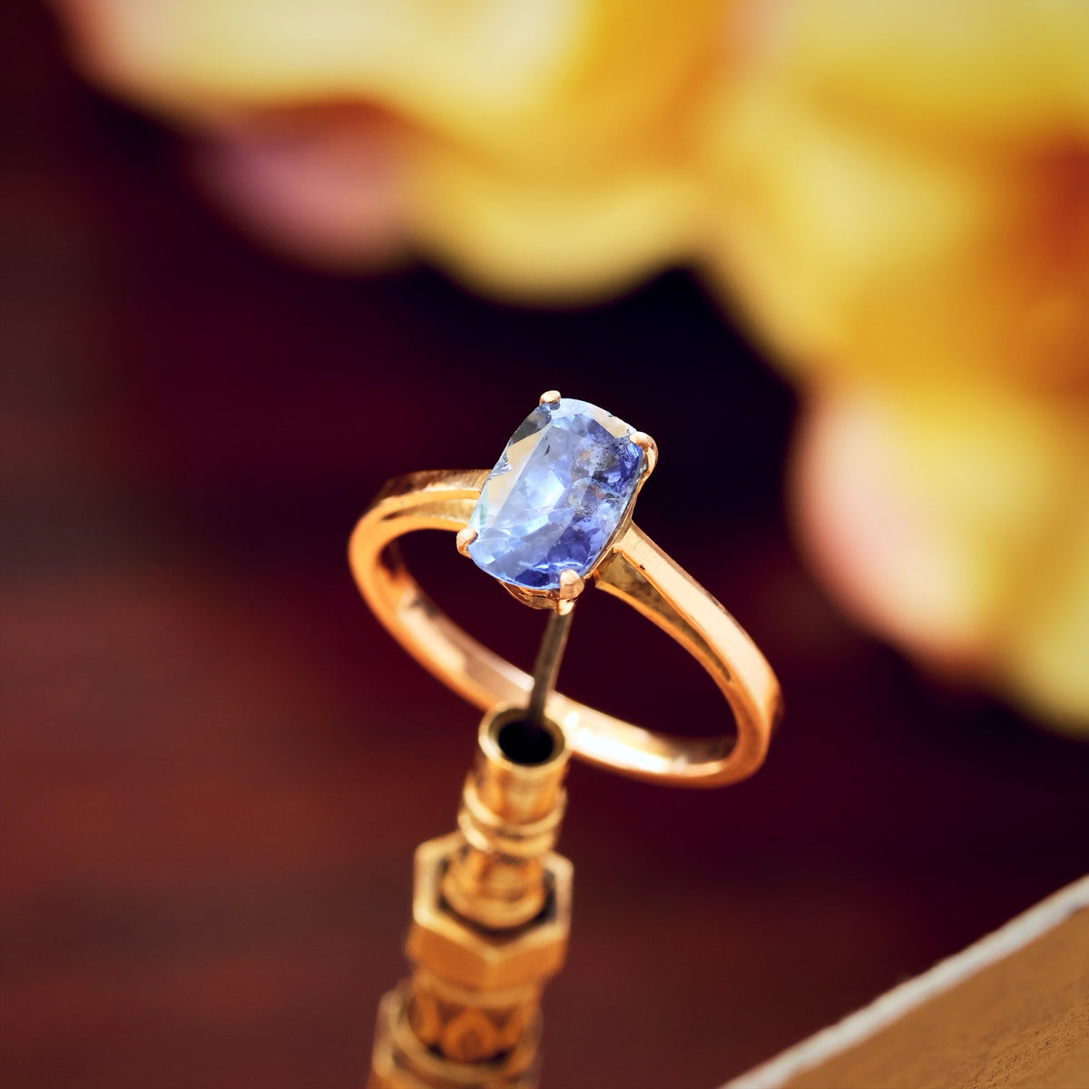 Vintage Hand Cut Sapphire Engagement Ring
