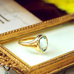Beautiful Vintage Date 1923 Aquamarine Gold Ring