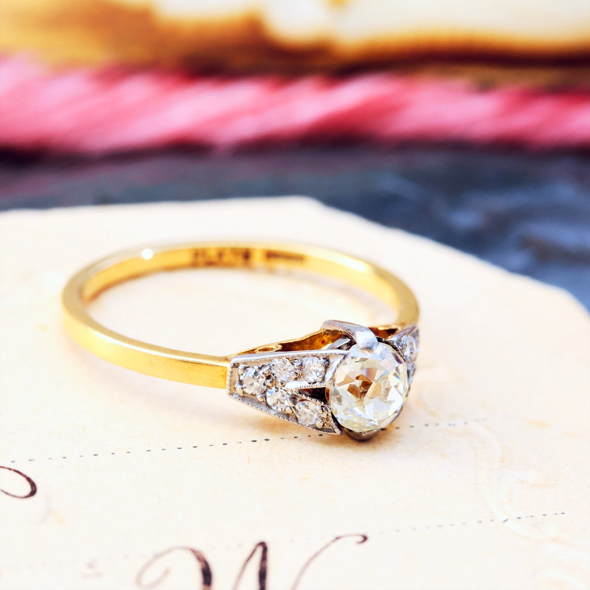 Gorgeous! Handmade Vintage Diamond Engagement Ring