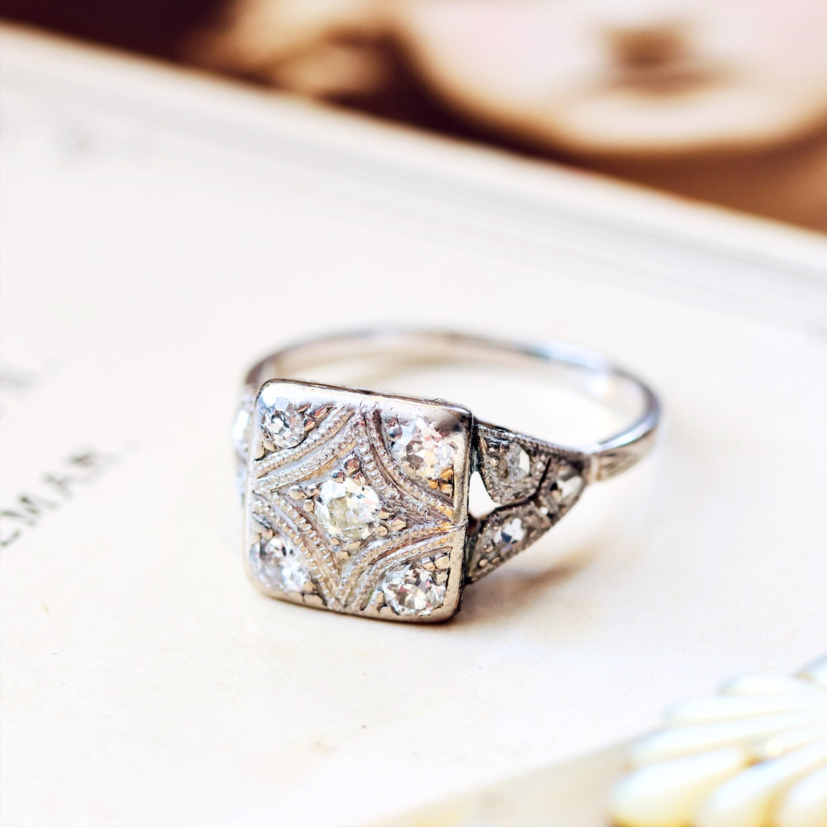 All Original Vintage Art Deco Diamond Engagement Ring
