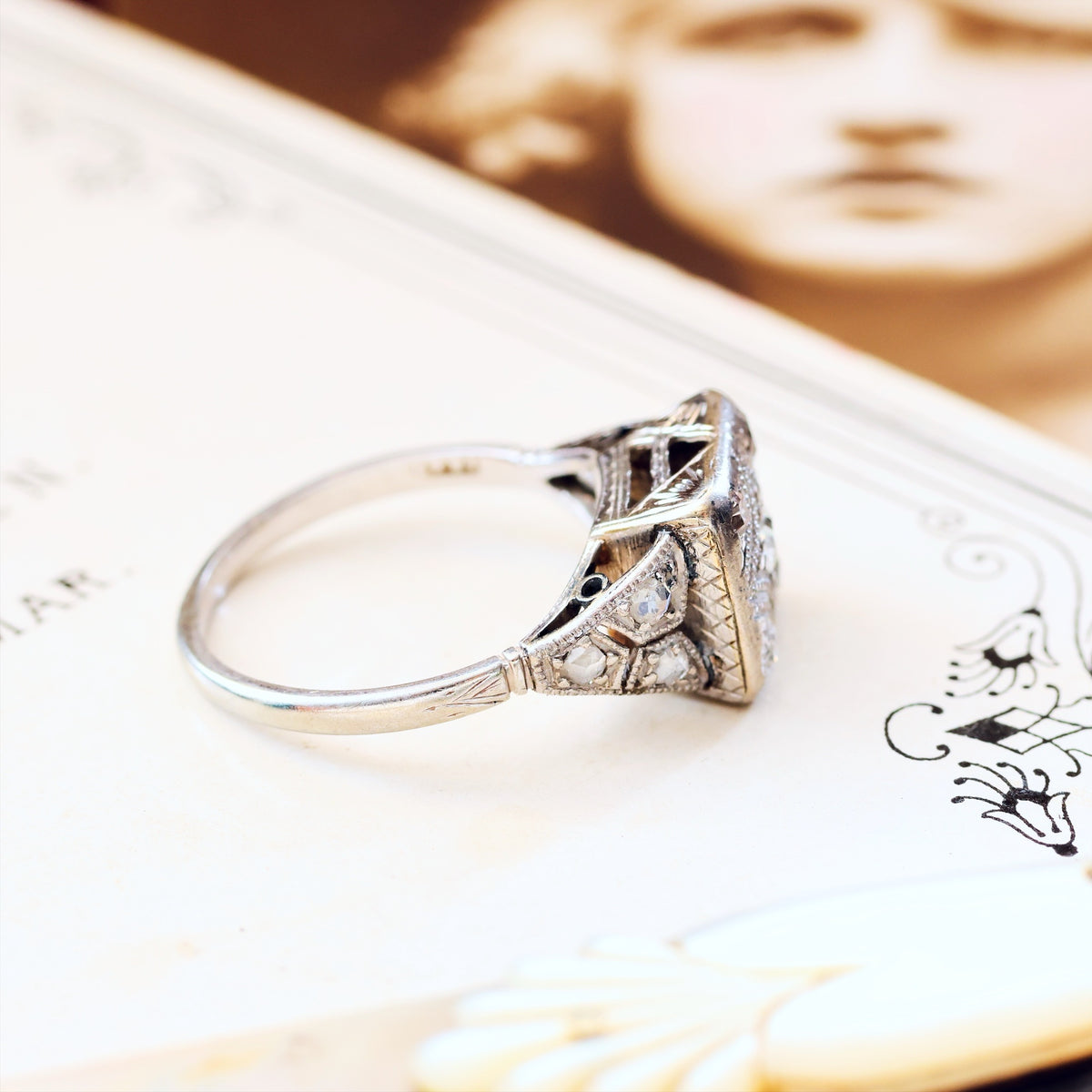 All Original Vintage Art Deco Diamond Engagement Ring