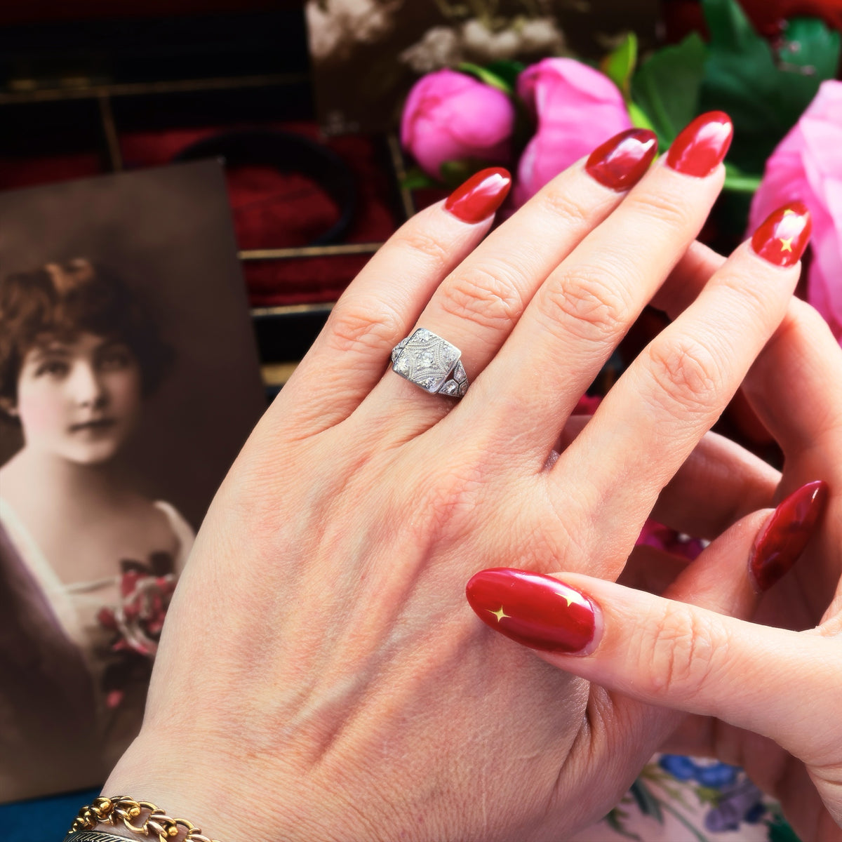 All Original Vintage Art Deco Diamond Engagement Ring