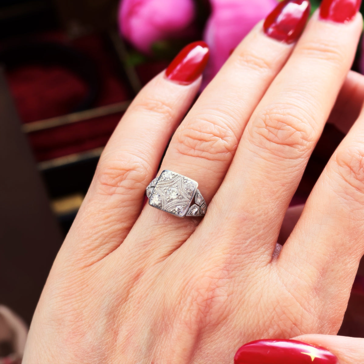 All Original Vintage Art Deco Diamond Engagement Ring