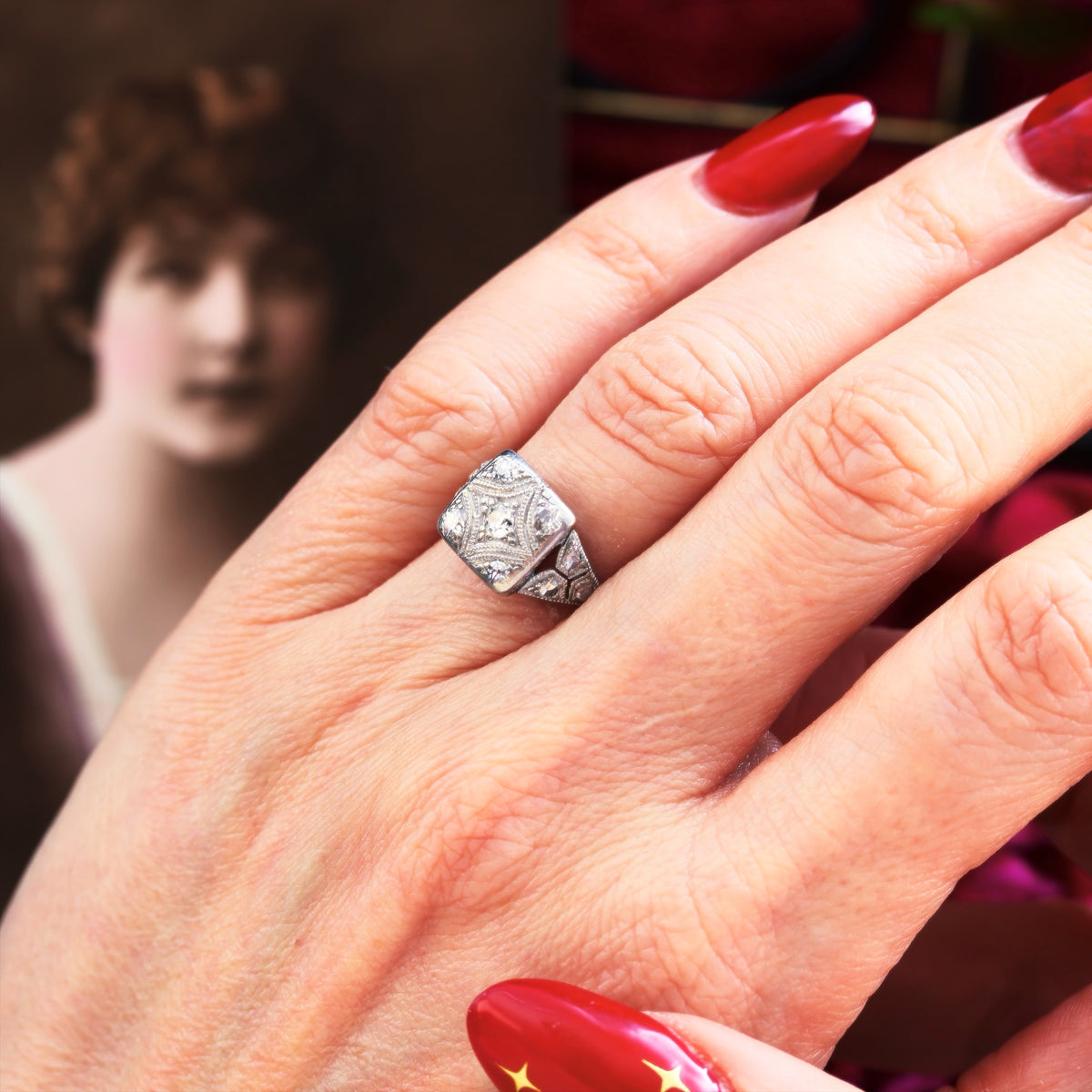 All Original Vintage Art Deco Diamond Engagement Ring