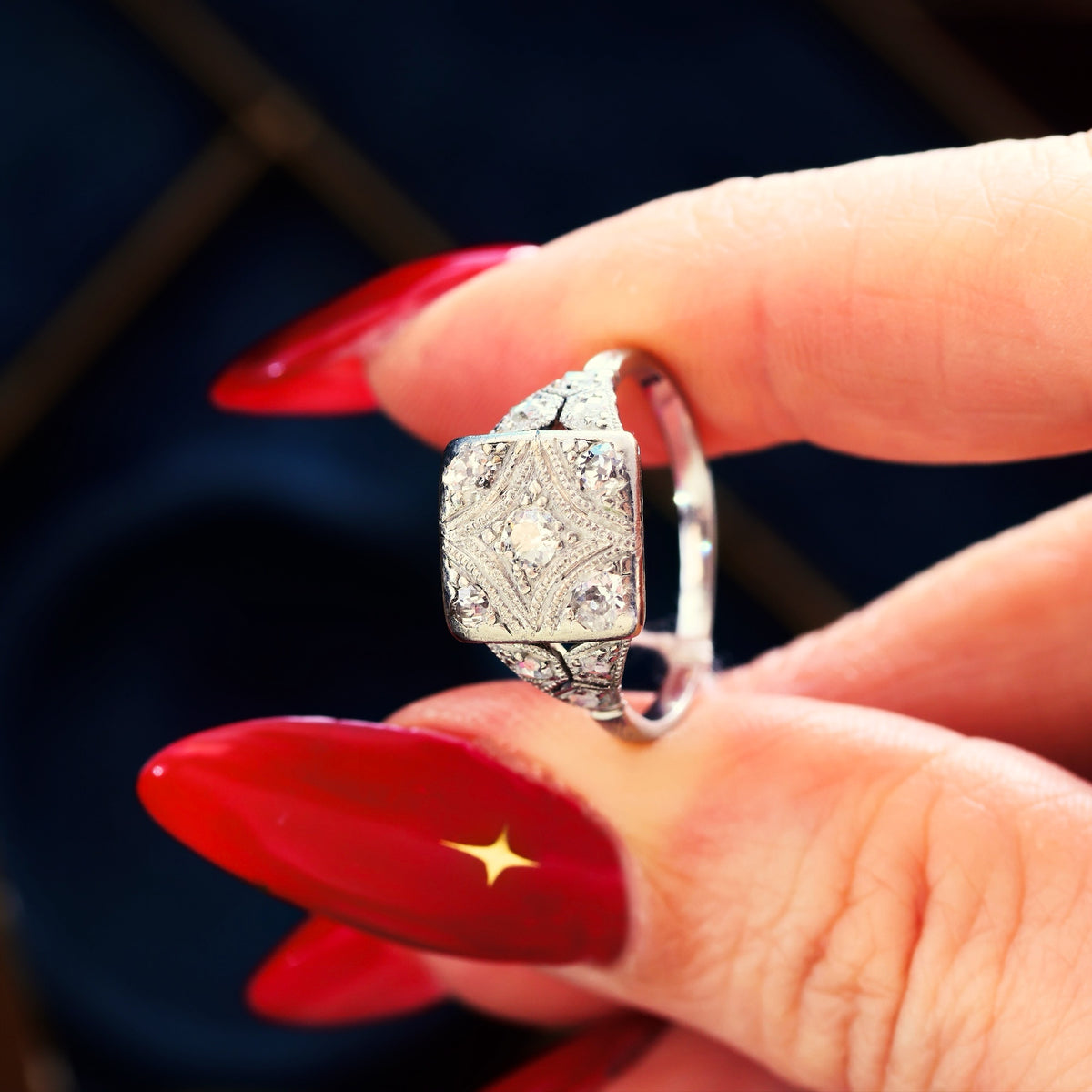 All Original Vintage Art Deco Diamond Engagement Ring