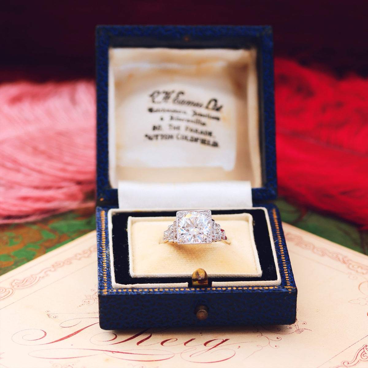 Vintage LOVE! Art Deco Diamond Engagement Ring in Original Box