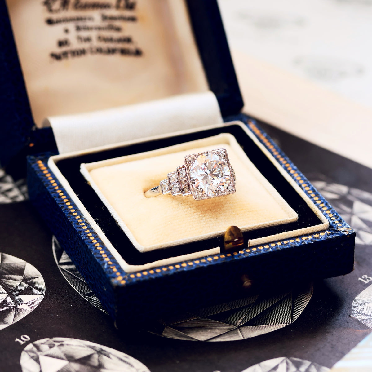 Vintage LOVE! Art Deco Diamond Engagement Ring in Original Box