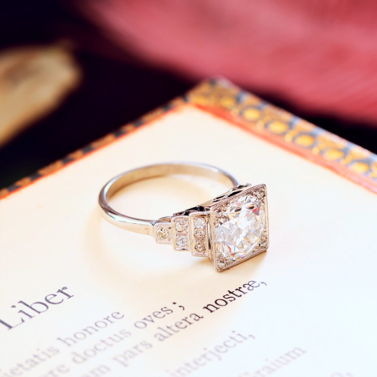 Vintage LOVE! Art Deco Diamond Engagement Ring in Original Box