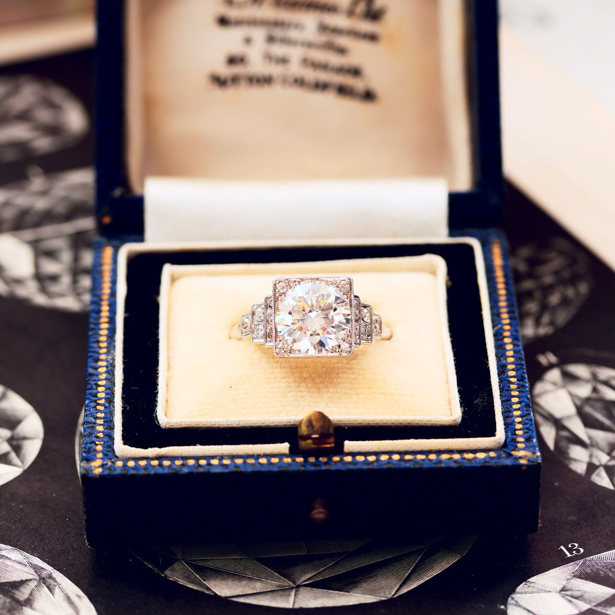 Vintage LOVE! Art Deco Diamond Engagement Ring in Original Box