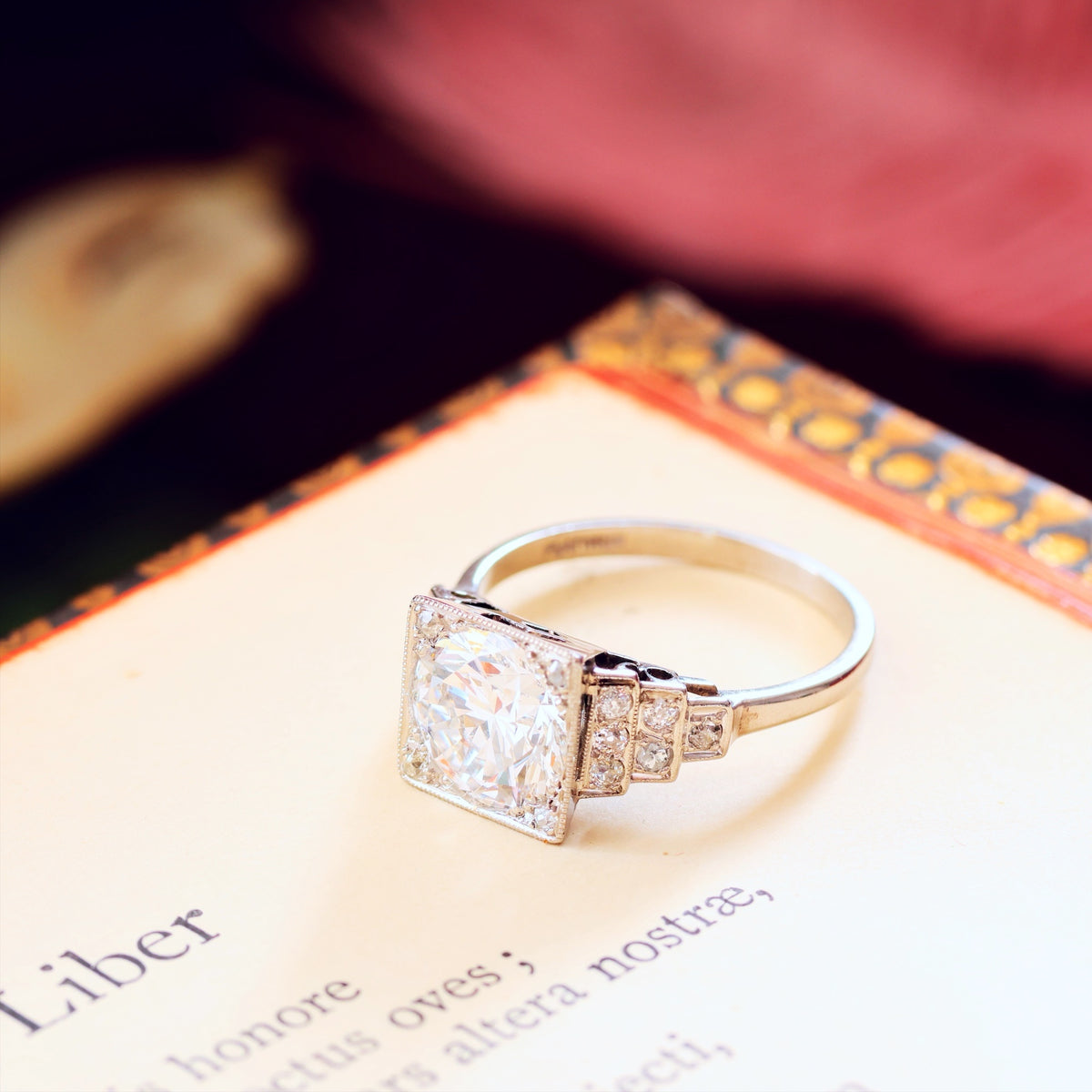 Vintage LOVE! Art Deco Diamond Engagement Ring in Original Box