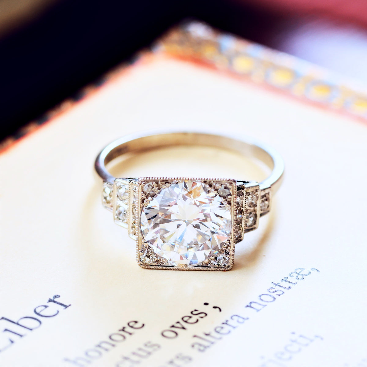 Art Deco Diamond Engagement Ring in Original Box