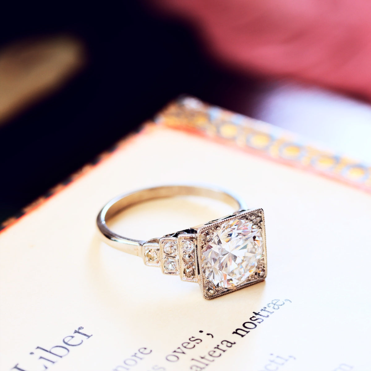 Vintage LOVE! Art Deco Diamond Engagement Ring in Original Box