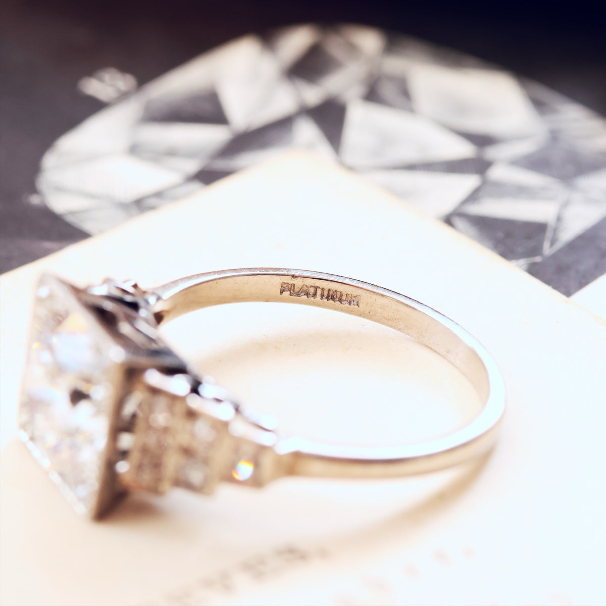 Vintage LOVE! Art Deco Diamond Engagement Ring in Original Box