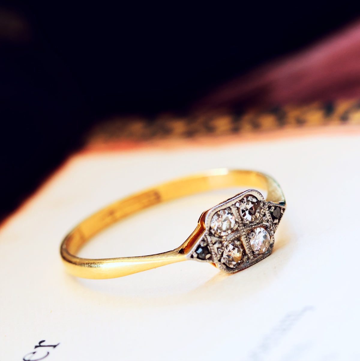 Petite Pretty Vintage Art Deco Diamond Ring