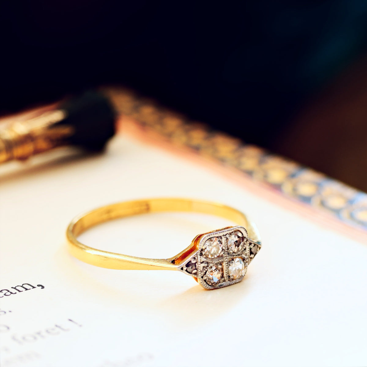 Petite Pretty Vintage Art Deco Diamond Ring