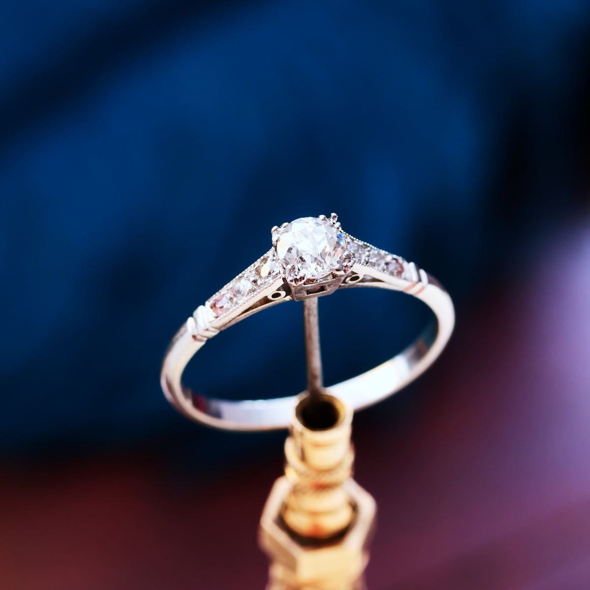 Vintage Art Deco Diamond Solitaire Engagement Ring