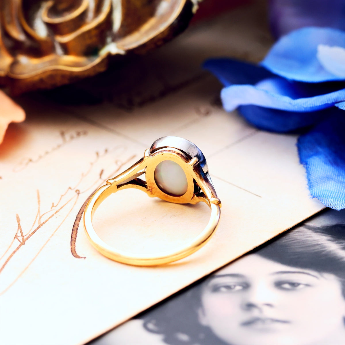 Scarce Find! Vintage Black Magic Opal Ring