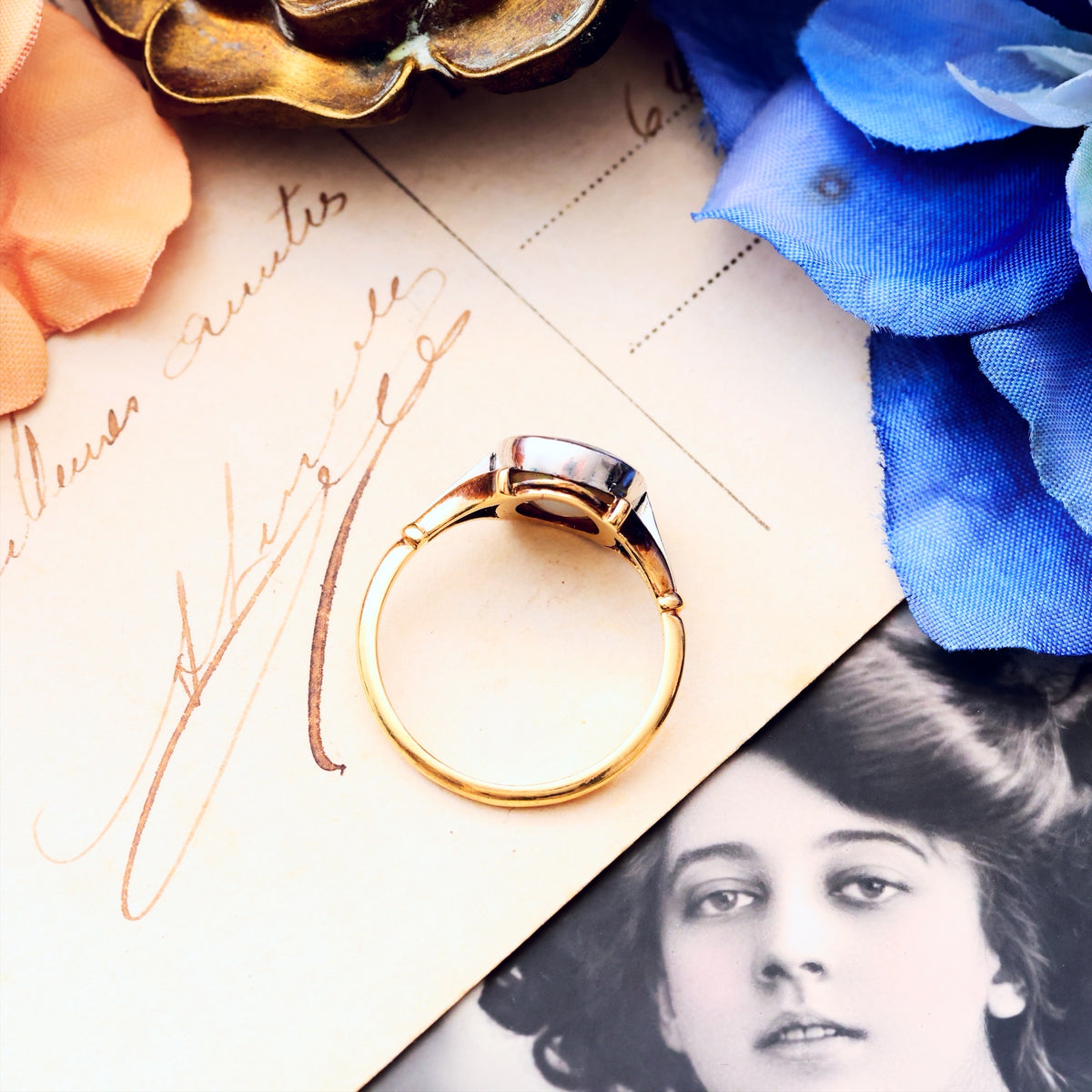Scarce Find! Vintage Black Magic Opal Ring