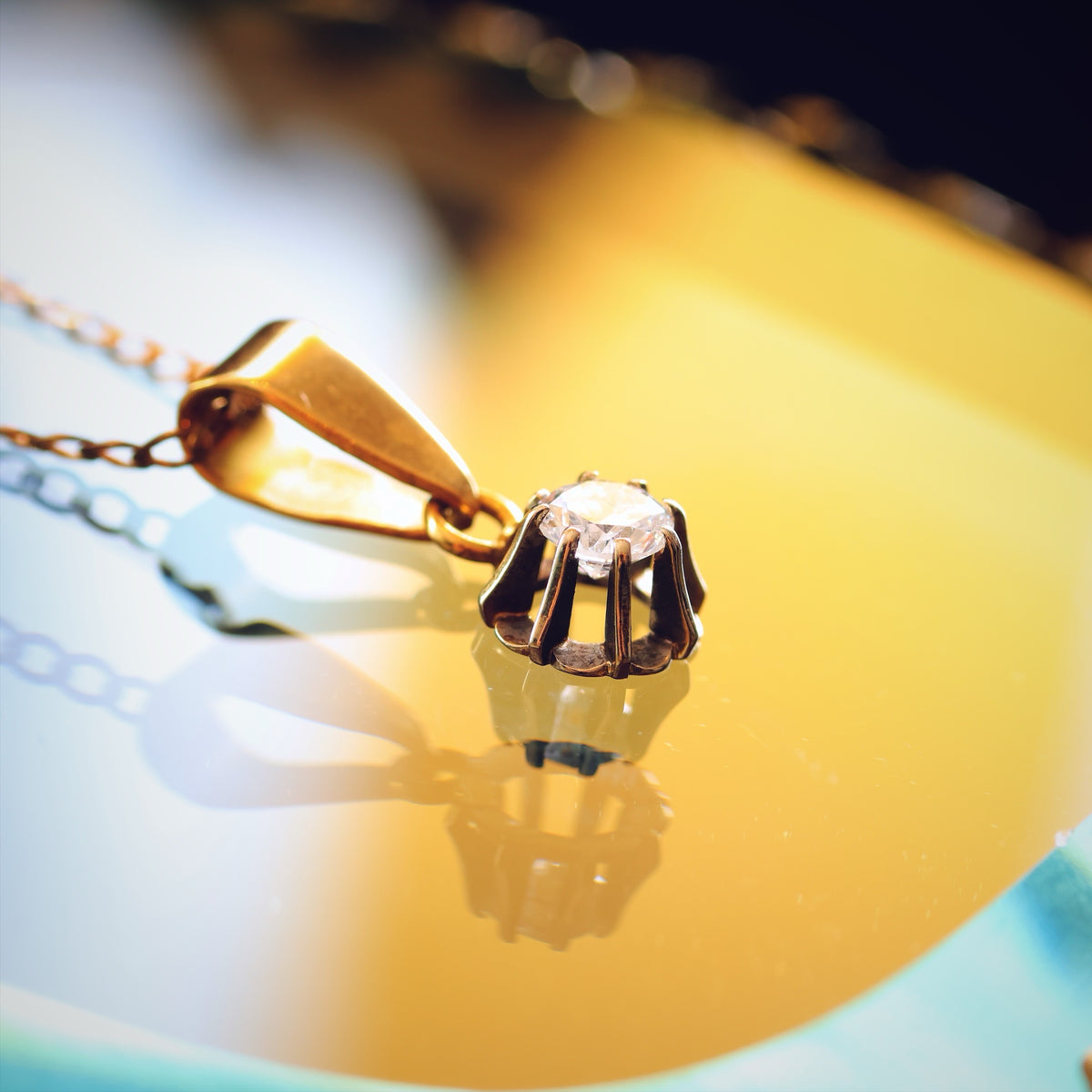 Vintage Brilliant-cut Diamond Solitaire Pendant