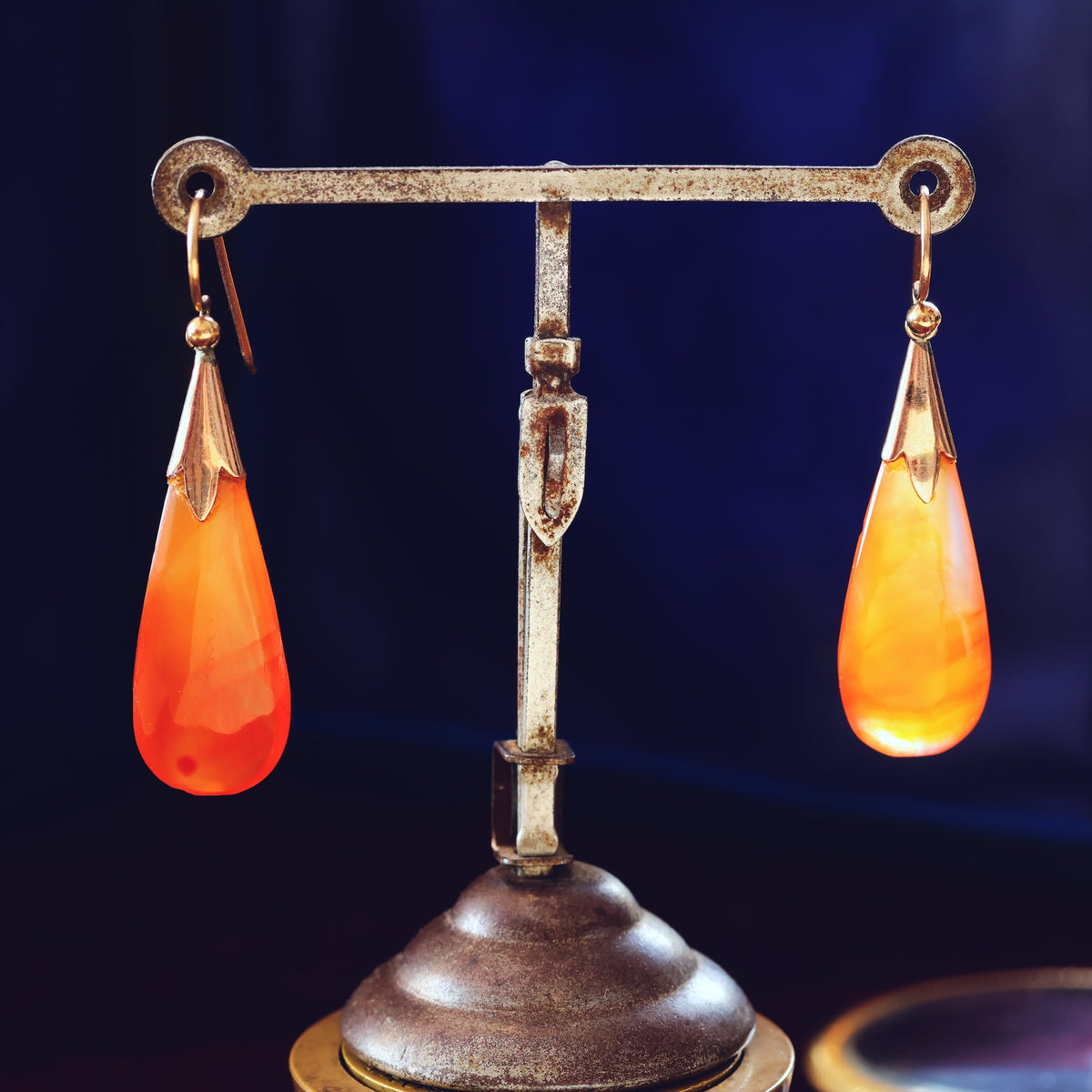 Antique Edwardian Era Carnelian Drop Earrings