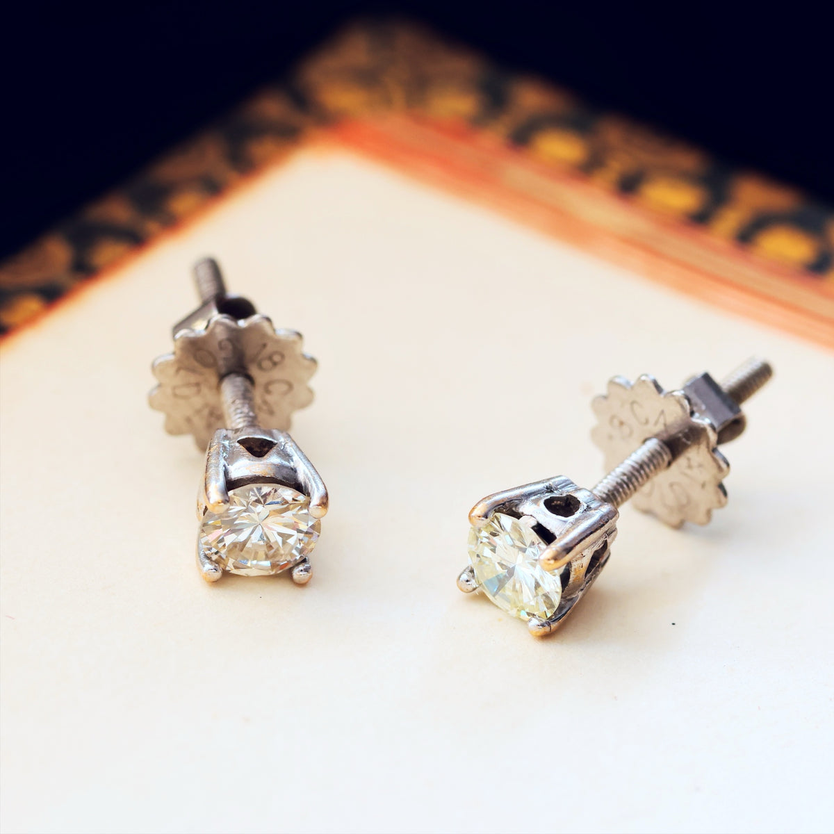 Vintage Diamond Stud Earrings