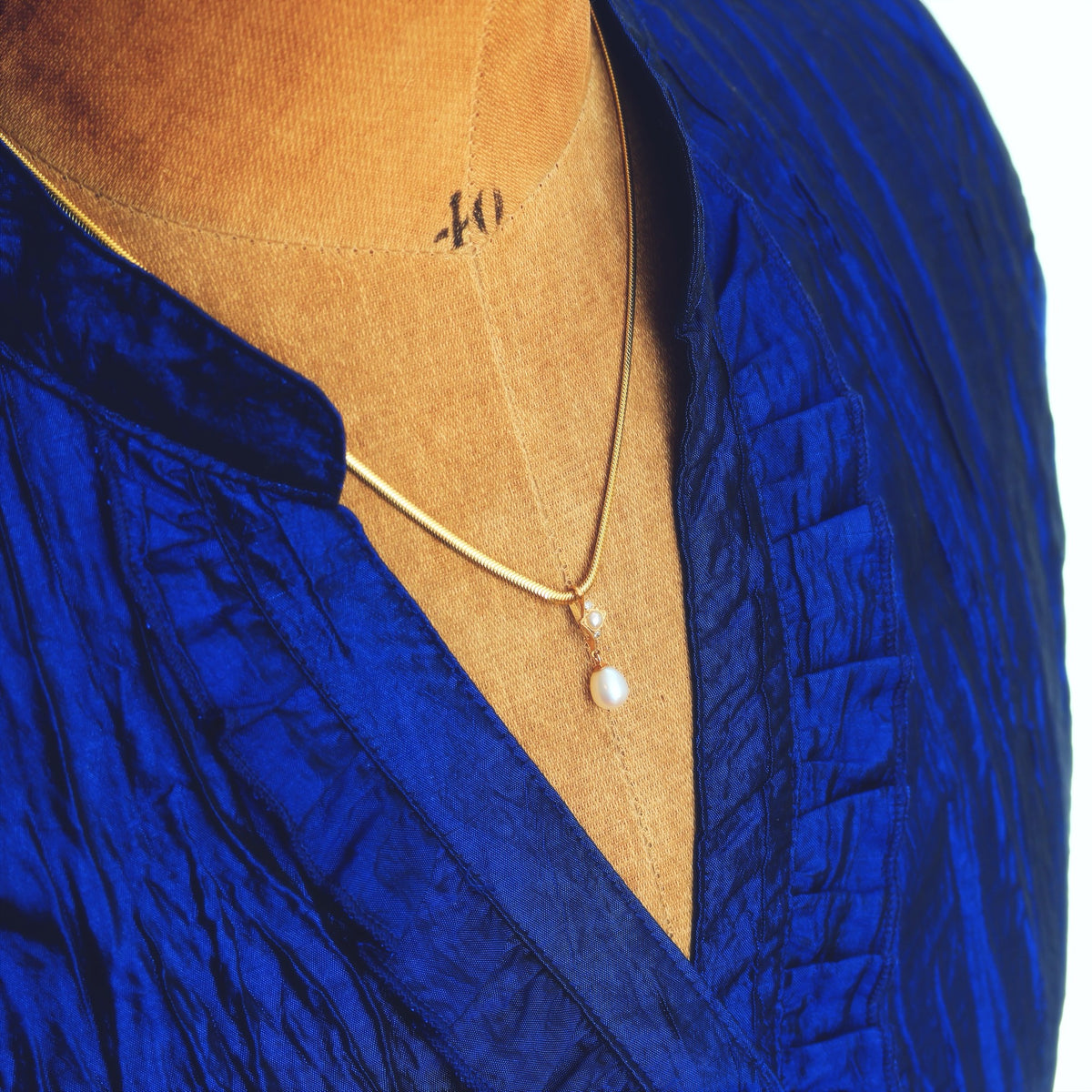 Recycled Vintage Cultured Pearl & Diamond Pendant
