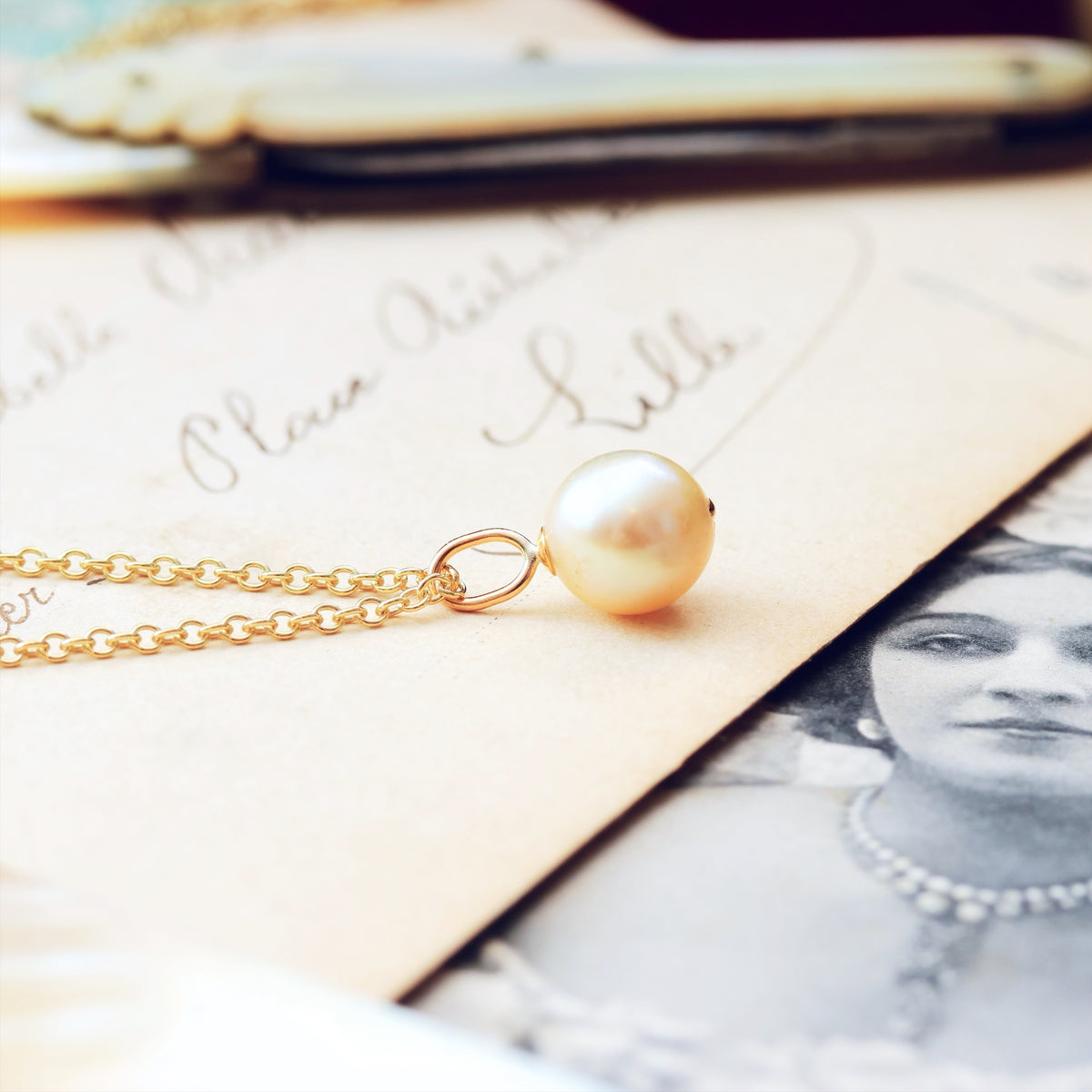 Lustrous Vintage Cultured Saltwater Pearl Pendant