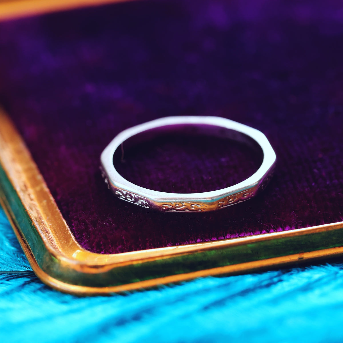 Vintage Date 1949 Size N/6.75 White Gold Wedding Ring
