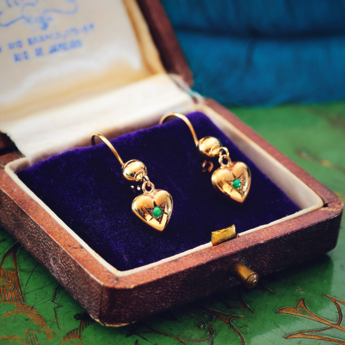 Date 1960 9ct Gold Sweetheart Drop Earrings