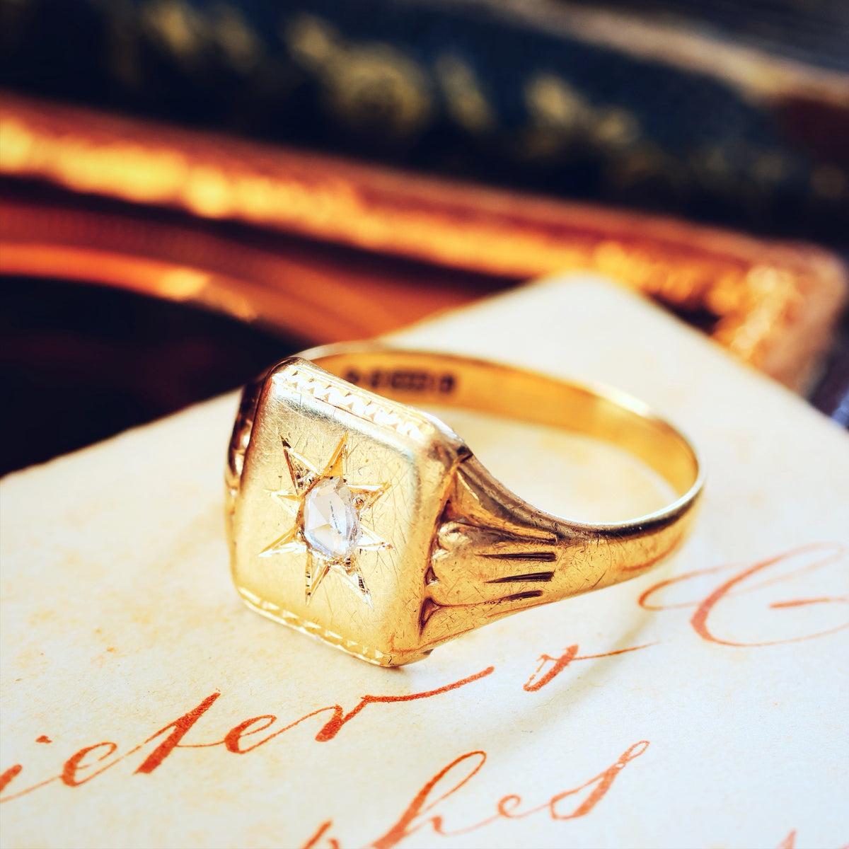 Vintage Date 1961 'Guiding Star' Diamond Signet Ring