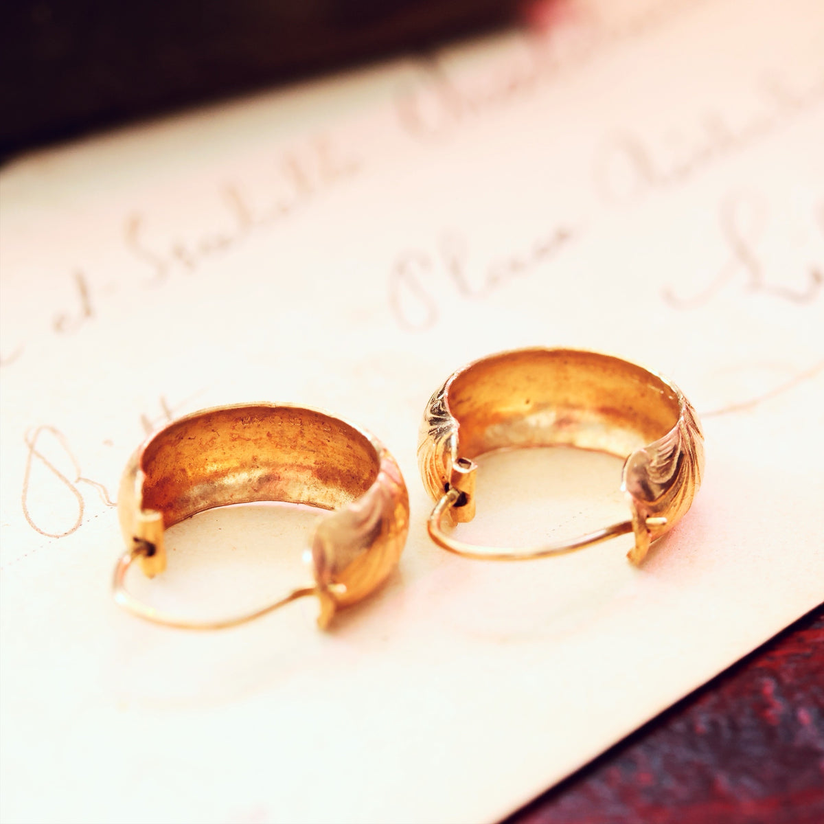 Vintage Date 1975 9ct Gold Hoop Earrings