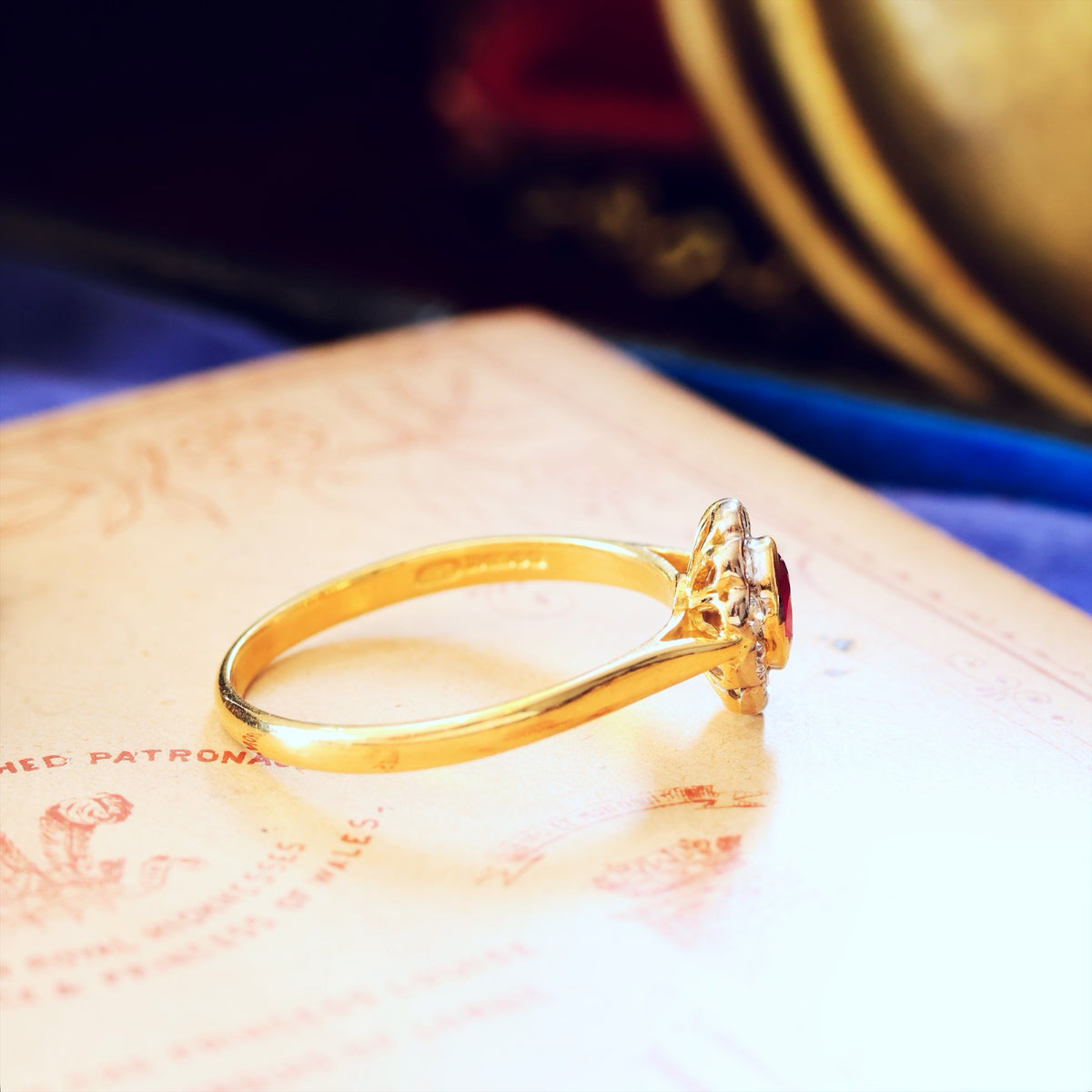 Vintage Date 1996 Ruby & Diamond Engagement Ring