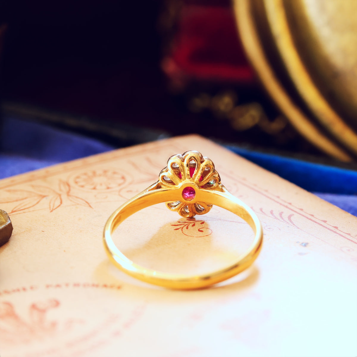 Vintage Date 1996 Ruby & Diamond Engagement Ring