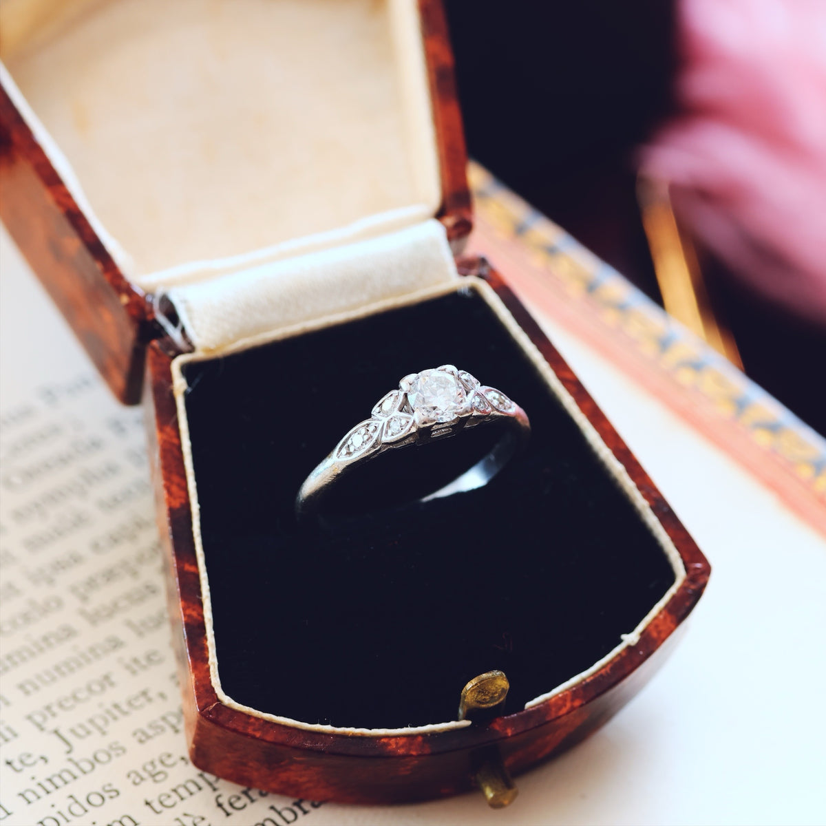 Hand Crafted Vintage Diamond & Platinum Engagement Ring