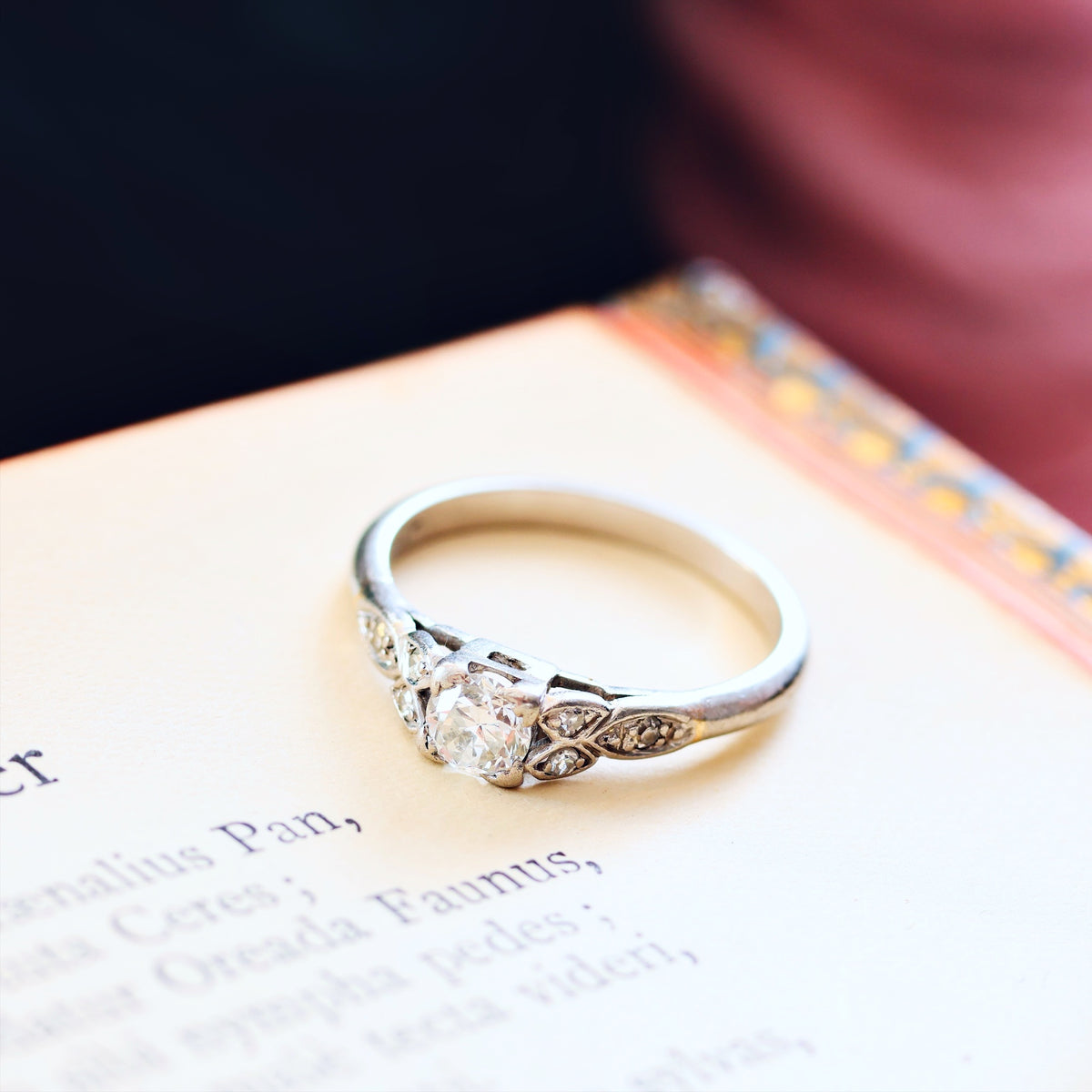 Hand Crafted Vintage Diamond & Platinum Engagement Ring