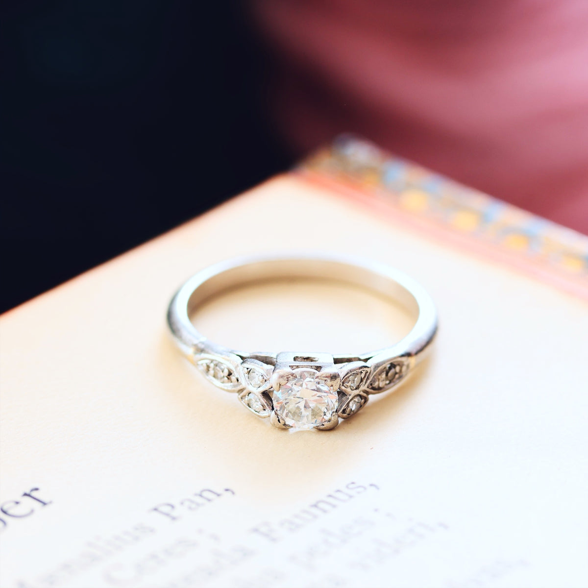 Hand Crafted Vintage Diamond & Platinum Engagement Ring