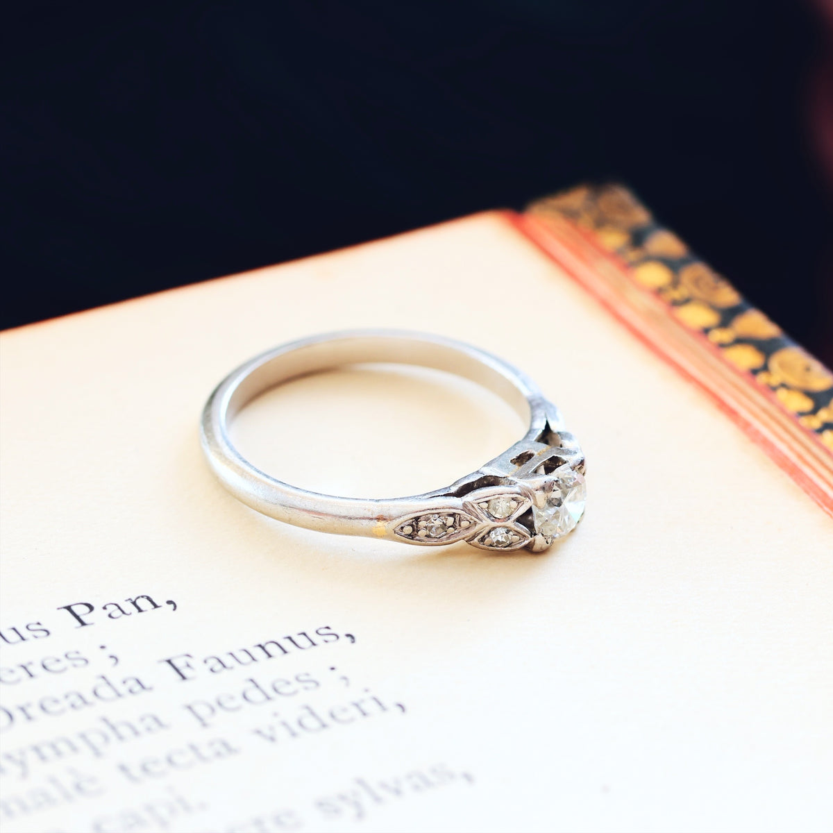 Hand Crafted Vintage Diamond & Platinum Engagement Ring