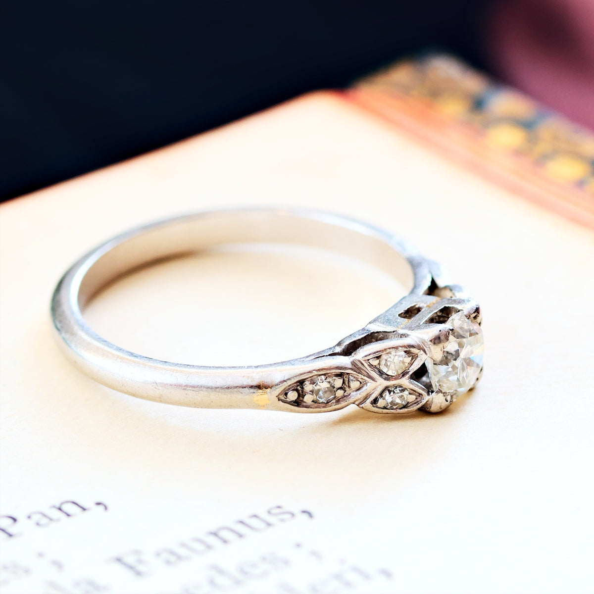 Hand Crafted Vintage Diamond & Platinum Engagement Ring