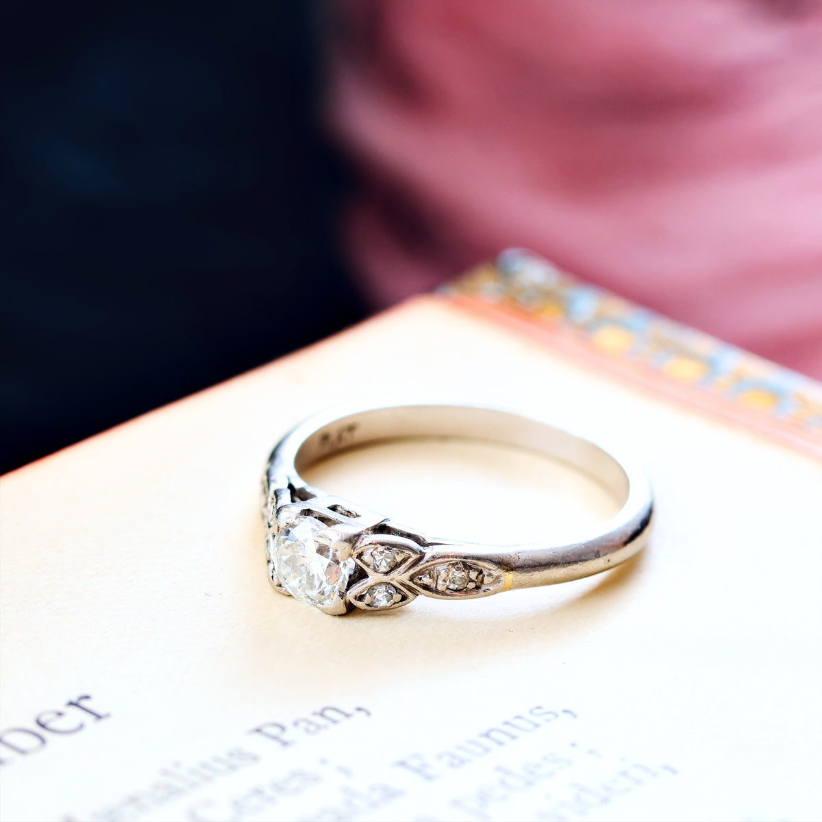 Hand Crafted Vintage Diamond & Platinum Engagement Ring