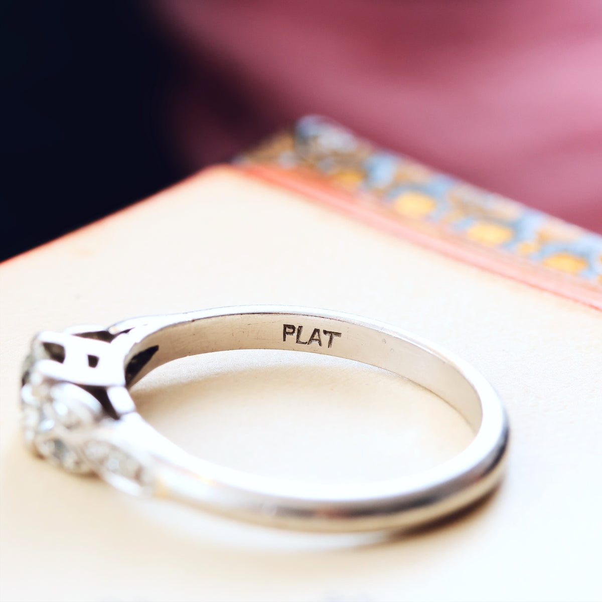 Hand Crafted Vintage Diamond & Platinum Engagement Ring